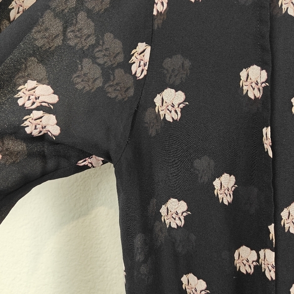 A.L.C. Navy Blue Simona Falling Iris Mini Dress Tie Waist 100% Silk Sz SM - Picture 9 of 15